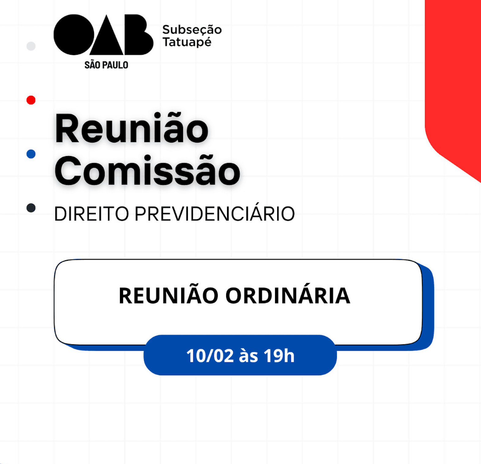 Reunião Comissão DIREITO PREVIDENCIÁRIO