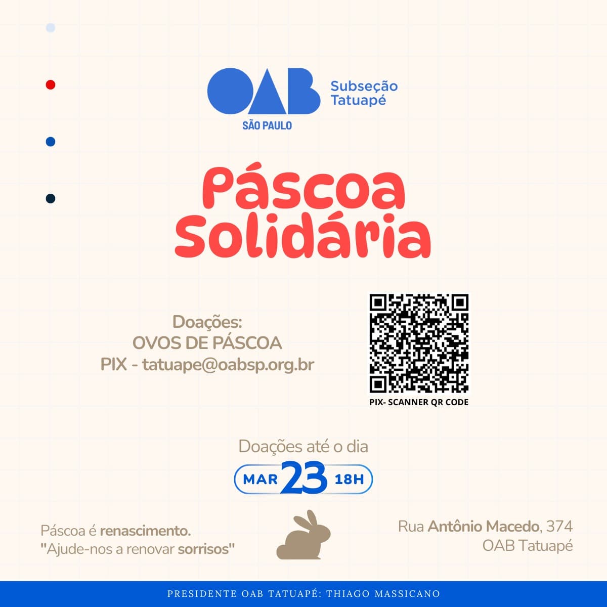✨🐰 Páscoa Solidária OAB Tatuapé ✨🐰