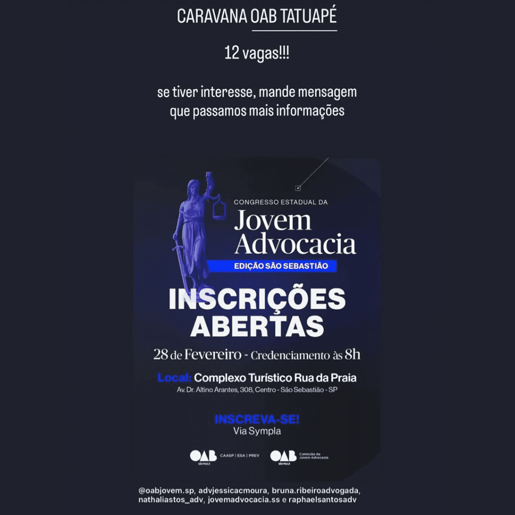 CARAVANA OAB TATUAPÉ: Congresso Estadual da Jovem Advocacia -São Sebastião