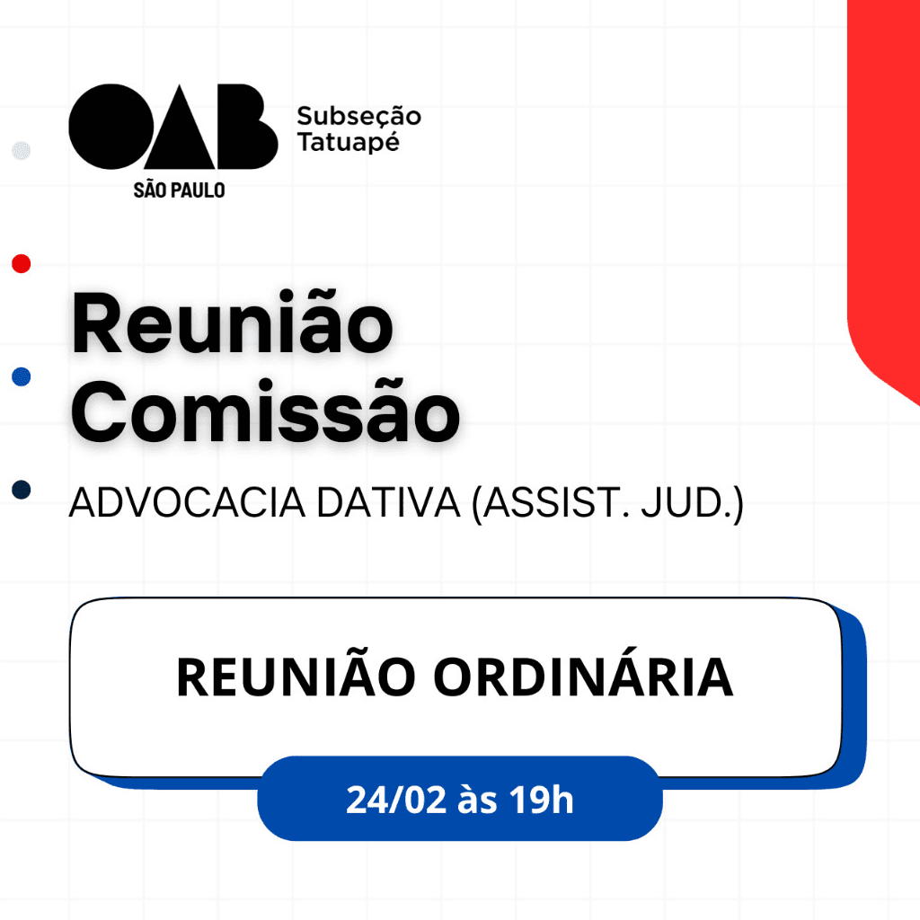 Reunião Comissão ADVOCACIA DATIVA (ASSIST. JUD.)