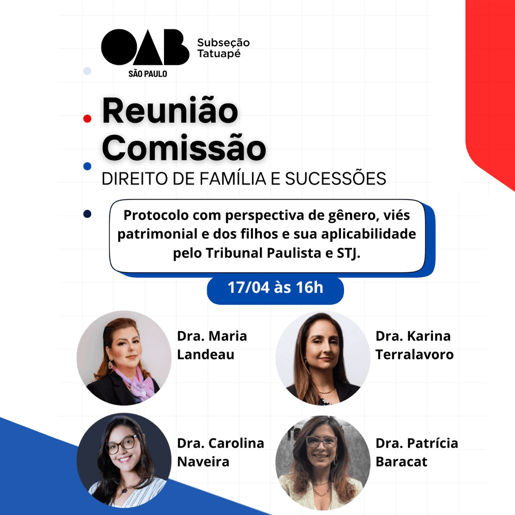 Reunião Comissão DIREITO DE FAMÍLIA E SUCESSÕES