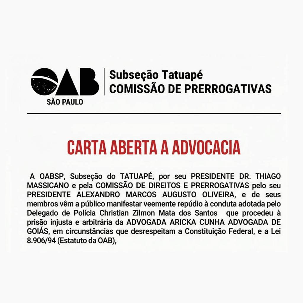 CARTA ABERTA A ADVOCACIA