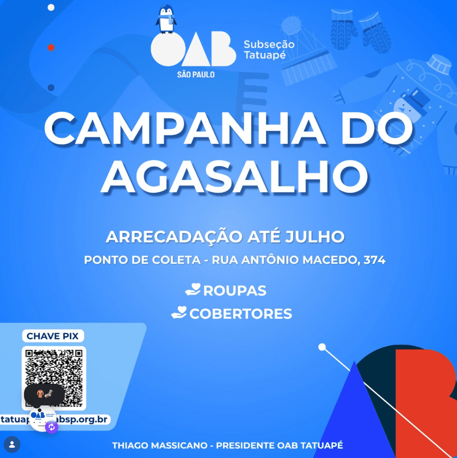 🧥❄️ Campanha do Agasalho (até 30/07)