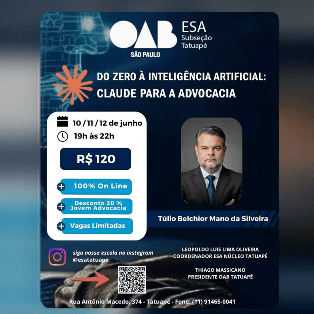 📙 ESA Tatuapé: Do Zero à Inteligência Artificial: CLAUDE para a Advocacia